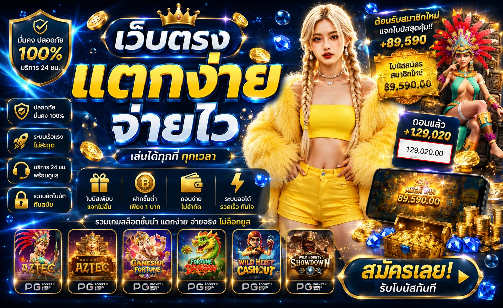 หน้าจอเว็บไซต์ 6XBET แสดงเมนูสล็อต คาสิโน กีฬา และโปรโมชั่นสำหรับสมาชิกใหม่